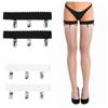 1 Pair Womens Non-slip Elastic Thigh High Garter Belts Stockings Holder Fastener Suspender with Metal Duck-Mouth Clips