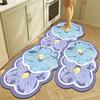Oil Painting Flower Kitchen Oil-absorbent And Dirt-resistant Floor Mat Bathroom Toilet Absorbent Non-slip Floor Mat