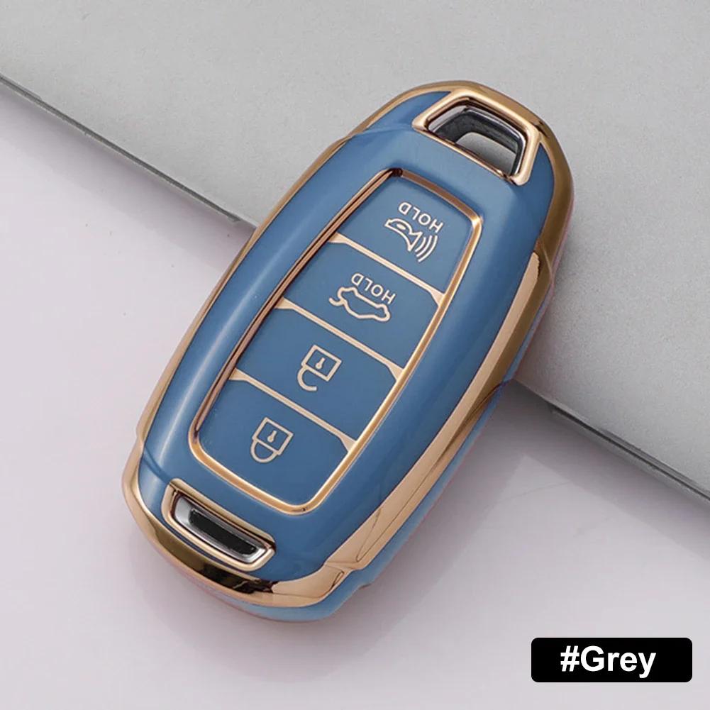4 Buttons Car Key Case Cover Keychain for Hyundai I30 Ix35 KONA Encino Solaris Azera Grandeur Ig Accent Santa Fe Palisade