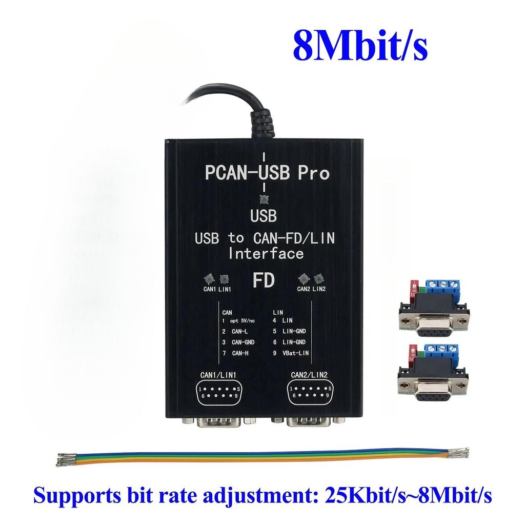 PCAN-USB Pro PCAN FD PRO 12 Мбит с LIN USB-CAN Адаптер 2-канальный CAN FD Совместим с IPEH-004061 для PEAK