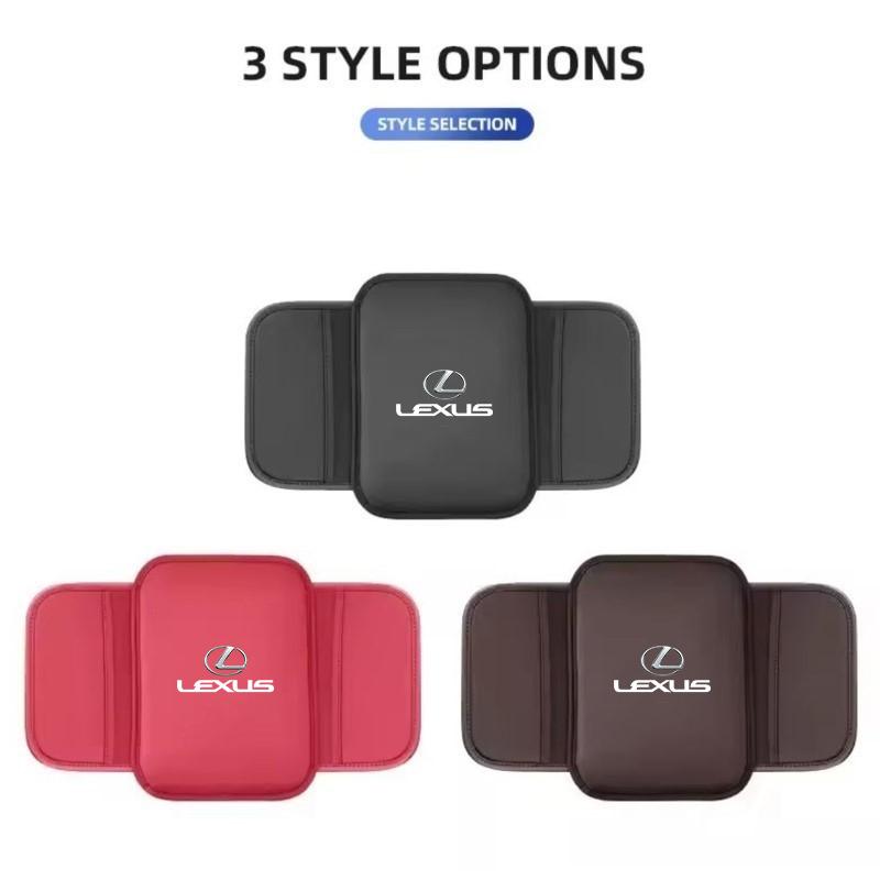 Leather Car Emblem Armrest Pad Storage Box Elbow Support Mat For Lexus F SPORT IS250 IS200 CT200h GS300 LS430 RX450h LX570 IS300