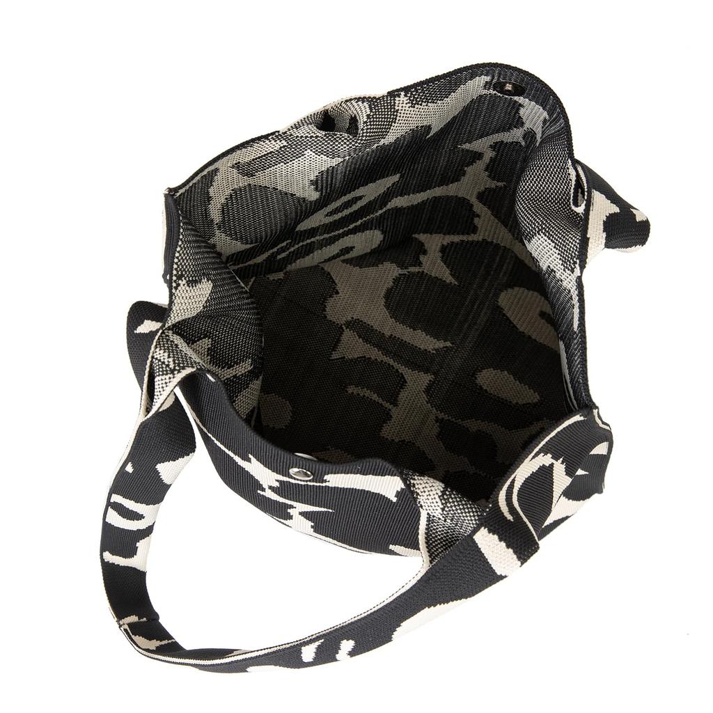 Bagging Tote Bag, Women's, One-Shoulder, A4 Size, Knit, Stiff, Large, Kobe Liberal, nt01 (Leopard Print)