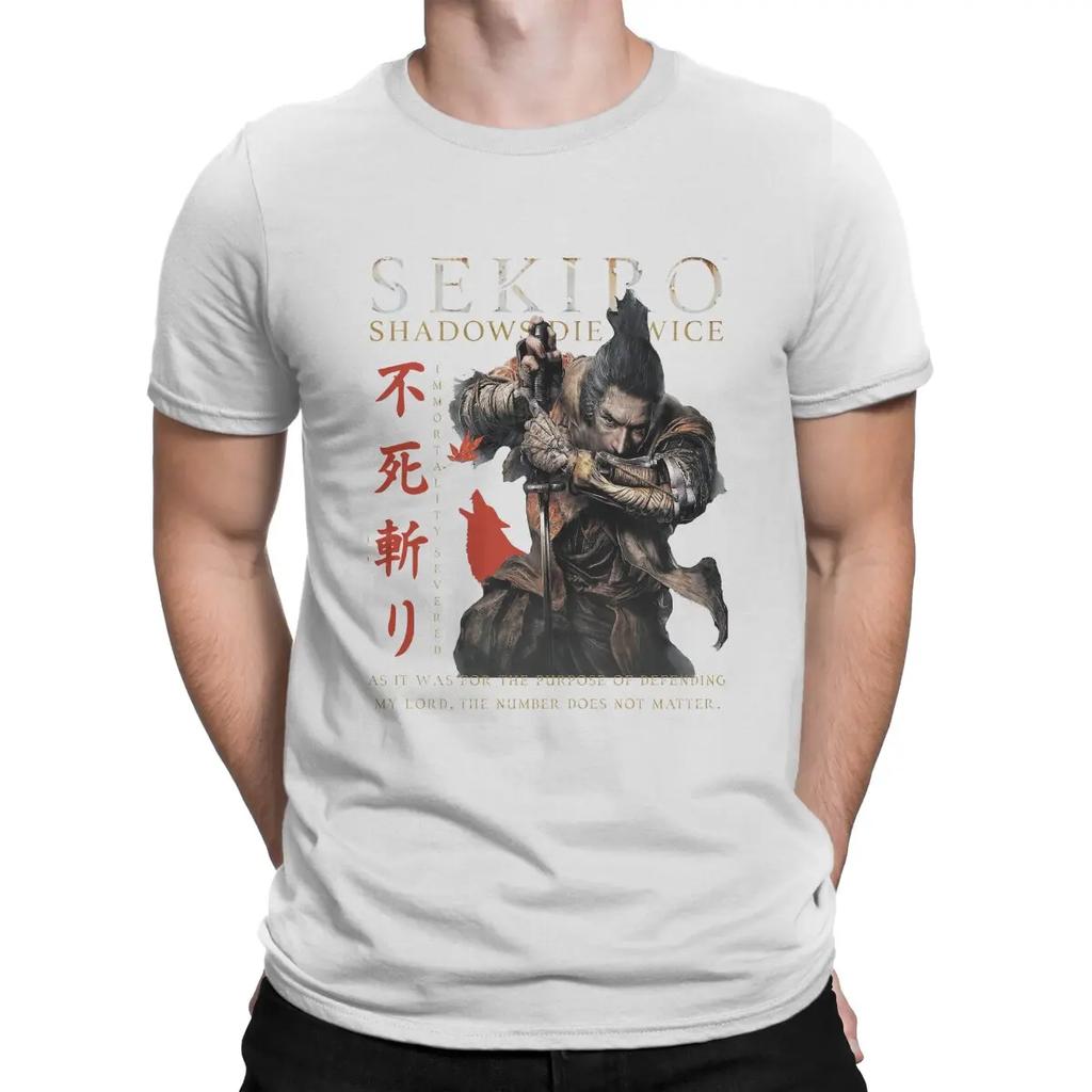 Футболки Sekiro Shadows Die Twice для мужчин, 100% хлопок, забавная футболка, круглый вырез, футболка DARK SOULS, короткий рукав, одежда с принтом
