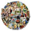 50 Oil Paintings Art Graffiti Stickers Various Famous Paintings Stickers Diy Water Cup Mobile Phone Case Skateboard