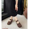 Women's Felt  Shoes Square Toe Ballet Flats for Female New Fashion Buckle Strap Ladies Shoes Spring Autumn