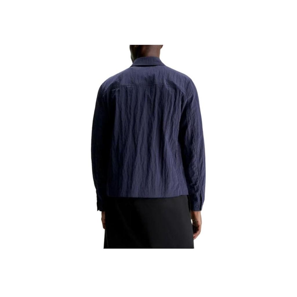 Calvin Klein Однотонная куртка с длинным рукавом и воротником-молнией, мужские куртки, темно-синие K10K112368-CHW