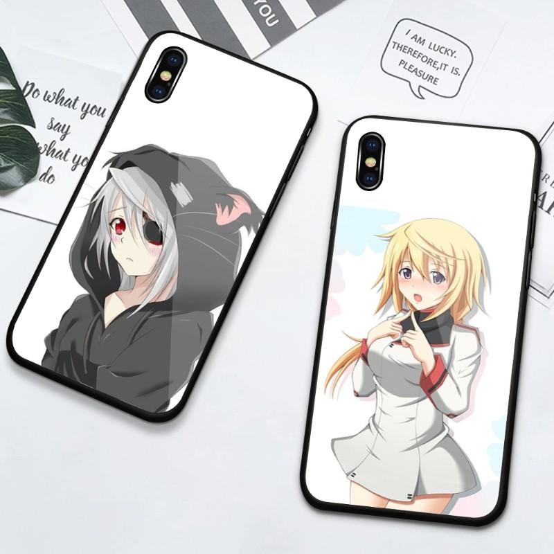 Чехол для телефона Girl Infinite Stratos для IPhone 14 13 12 11 XS X 8 7 6 Plus Mini Pro Max SE 2022, черный чехол из поликарбоната и ТПУ, стеклянный чехол для телефона