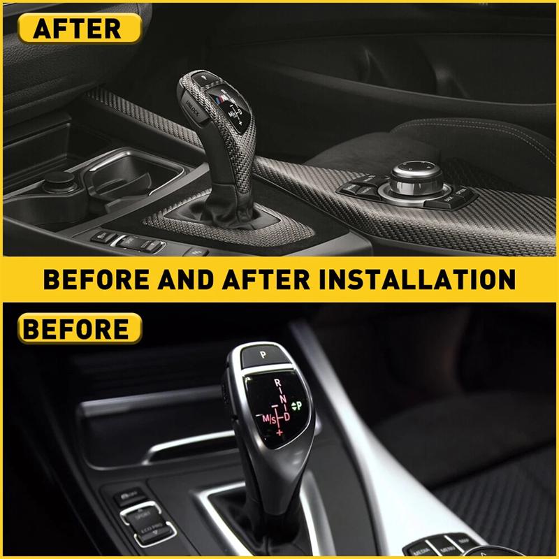 Автомобильная накладка на ручку переключения передач из углеродного волокна для BMW 1 2 3 5 серии X3 X4 X5 X6 F30 F32 F25 F26 F15 F16 F07 F01 Аксессуары