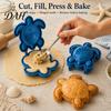 Cute Sea Life Baking Supplies Marine Animal Mini Pie Mold, Durable Non-stick Reusable Dough Cutter, Decorative DIY Fruit Making Molds Hand Press Tool