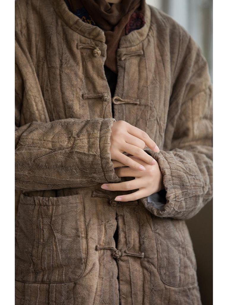 Женская зимняя стеганая куртка из хлопка рами с принтом тай-дай - Новый стиль