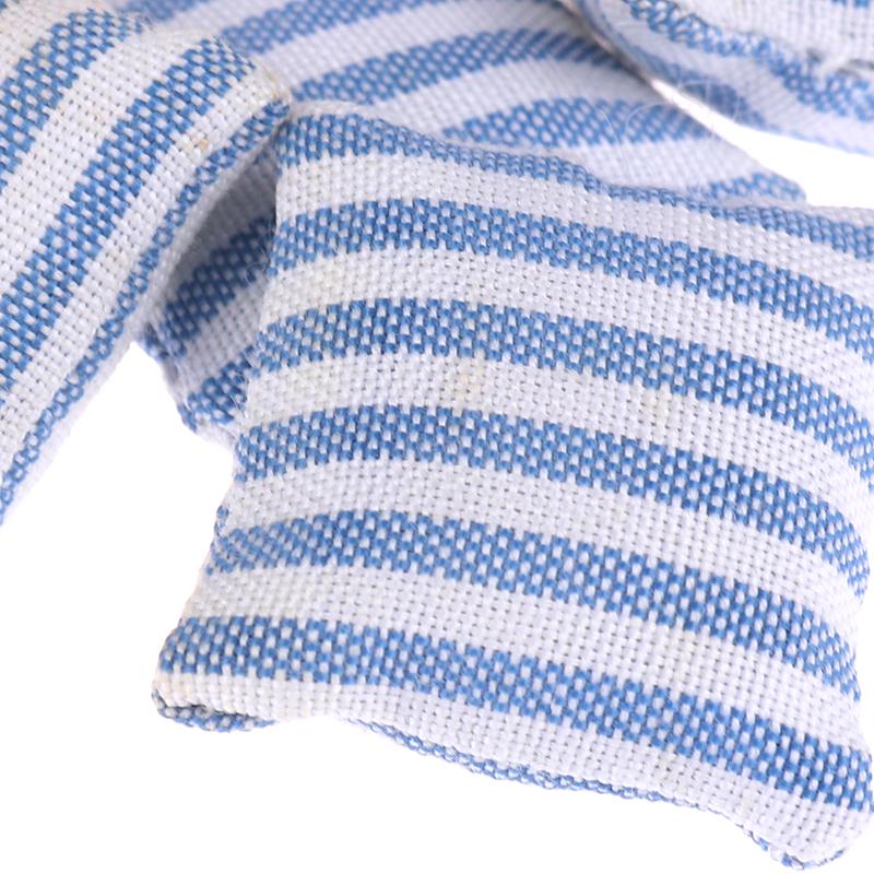 1:12 Dollhouse Miniature Sofa With 4 Pillows Toy Wood Dollhouse Furniture