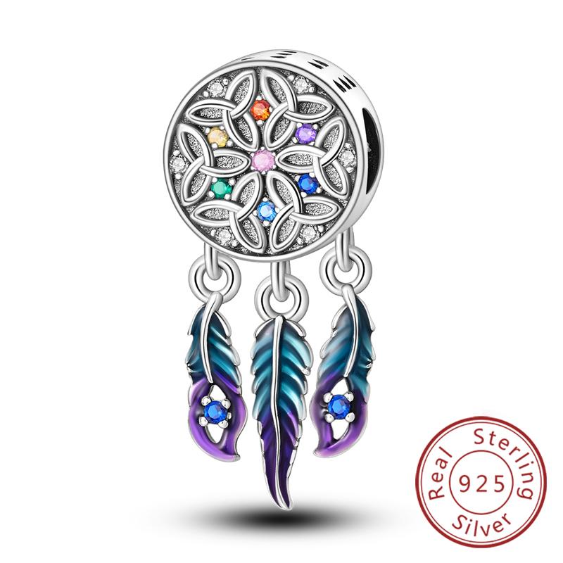 Медные Шармы Бусины Сердце Любви Счастливые Звезды Самолет Голубые Цирконы Шармы Подвески Подходят для Браслетов Шармов Женские Украшения