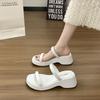 2025 Korean Version of Summer New Fashion One-word Slippers Platform Muffin Shoes Open-toed Cool Slippers
