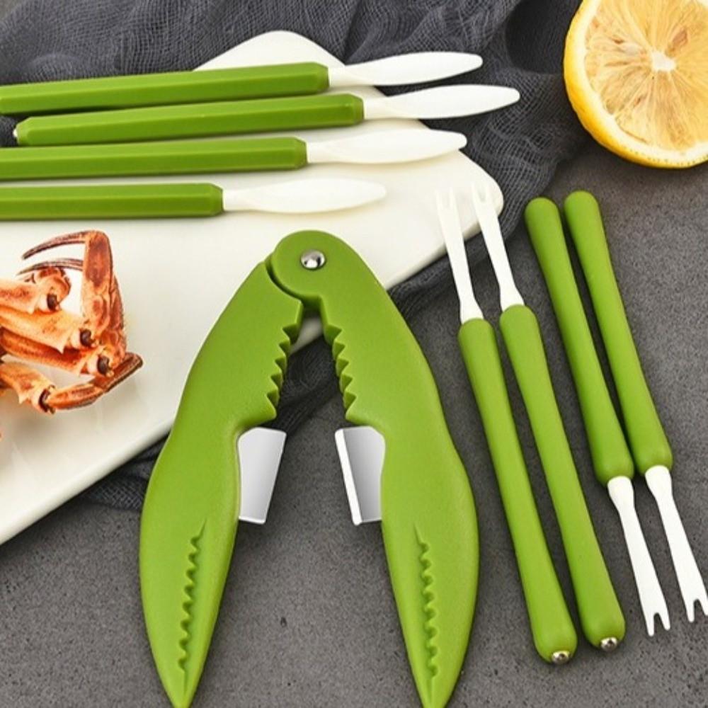 9pcs/set Efficient Lobster Cracker Plastic Crab Claws Sheller Crab Peel Tool Lobster Clamp Seafood