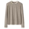 100% Pure Cashmere Women's Crew Neck Sweater - Fine-Gauge Double-Layer Knit for Autumn/Winter
