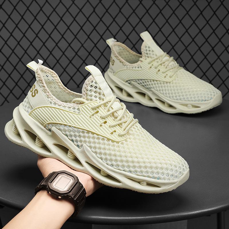 Летняя мужская обувь с дышащей подошвой, универсальная сетчатая обувь, подростковая обувь из тонкой сетки с летящим плетением