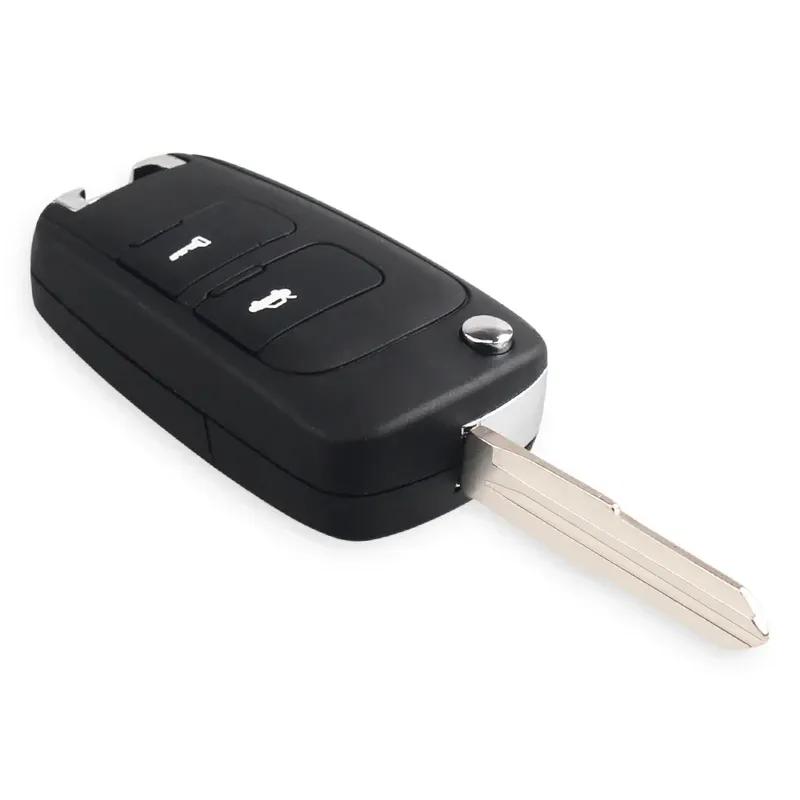 KEYYOU 1Pcs For Chevrolet Epica LOVA Spark Modified Flip Car Remote Key Shell Fob 2 Buttons Replacement Uncut Left Blade
