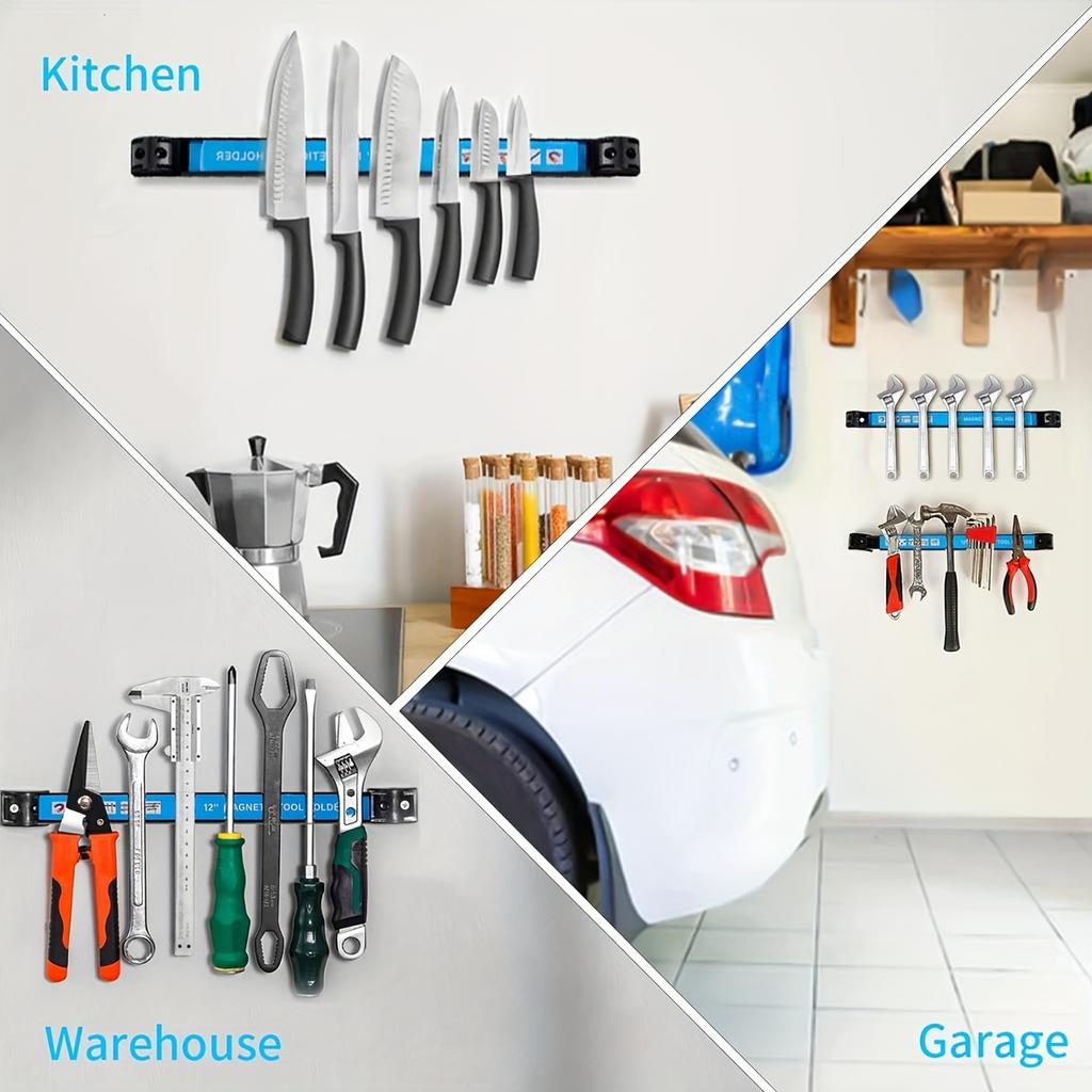8,12,18,24-дюймовый Магнитный держатель для инструментов Сверхмощный держатель для инструментов, Металлическая органайзер-стойка для экономии места Инструмент для мастерской, гаража, дома