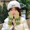 Women's Knitted Gloves Winter Cycling Warm and Cold Proof Knitted Full Finger Touchable Screen Anti Freezing Cute