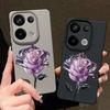 Тонкий матовый чехол с узором из кожи и кристаллами в виде розы для Xiaomi 13T Pro Poco X7 X6 Redmi Note 14 13 Pro 12 11 10 Pro TPU мягкий противоударный чехол для телефона