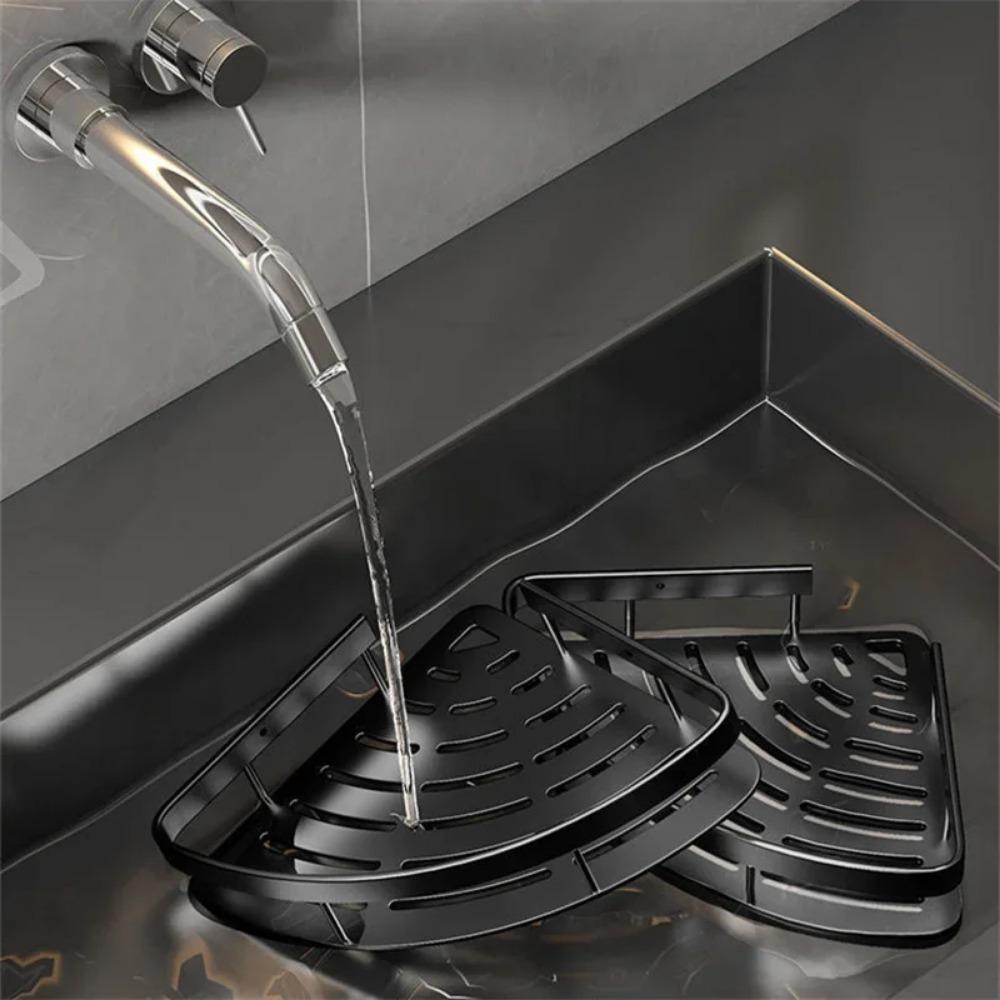 Полка для ванной комнаты, полка для шампуня из алюминиевого сплава, органайзер для хранения косметики, полка для душа, аксессуары для ванной комнаты, настенная угловая полка без сверления