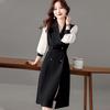 New Autumn Waist-hugging Lace-up Suit Dress To Make You Look Slim and Long-sleeved A-line Skirt for Women
