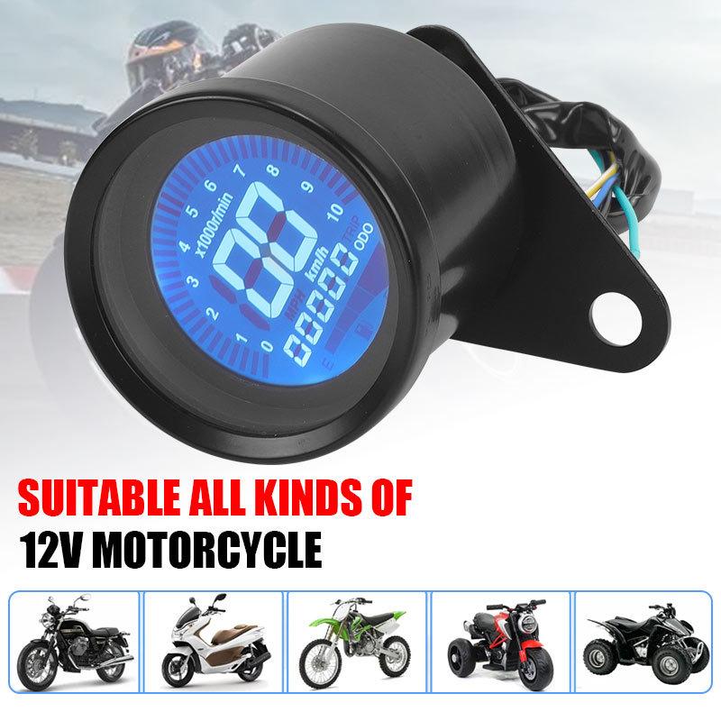7 Color Motorcycle Speedometer LCD Digital Screen Motorcycle Scooter ATV Retro Dashboard Instruments Oil Gauge Meters Universal