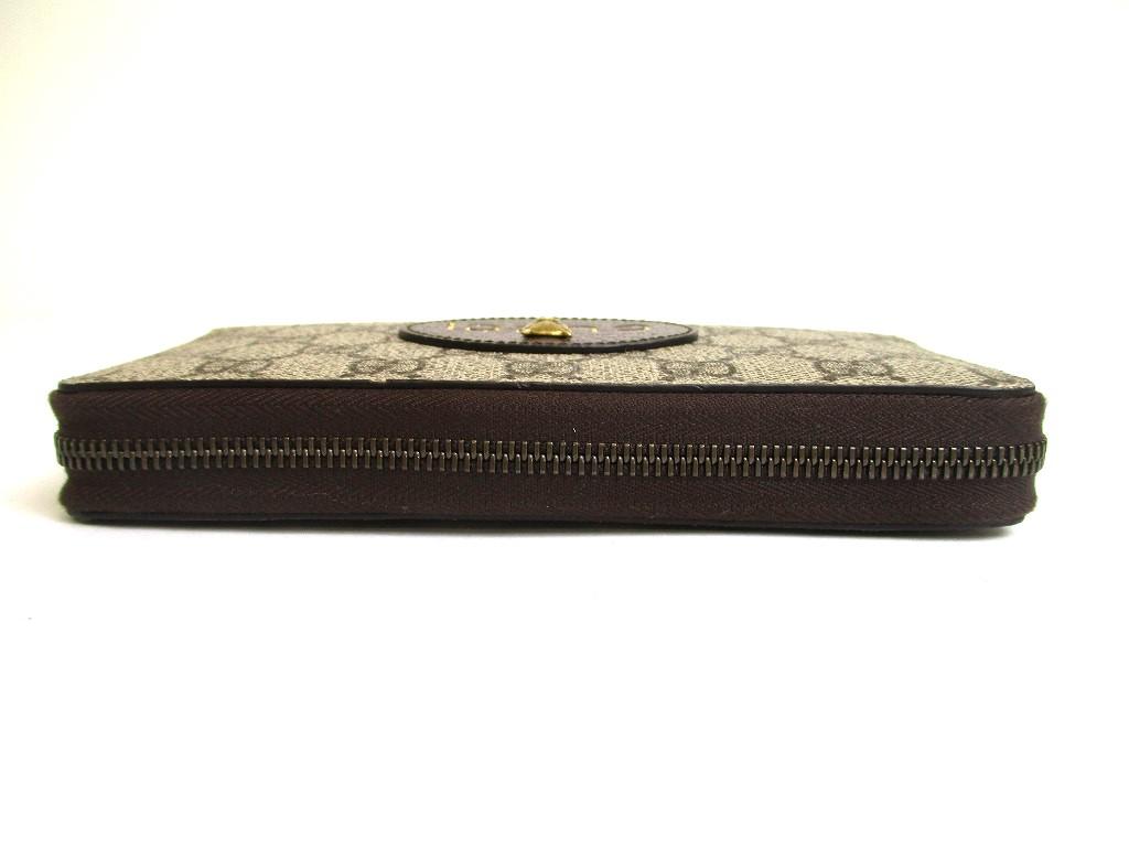 Authentic GUCCI Neo Vintage GG Supreme Canvas Yellow Leather Round Zip Long Wallet #a593  Open box
