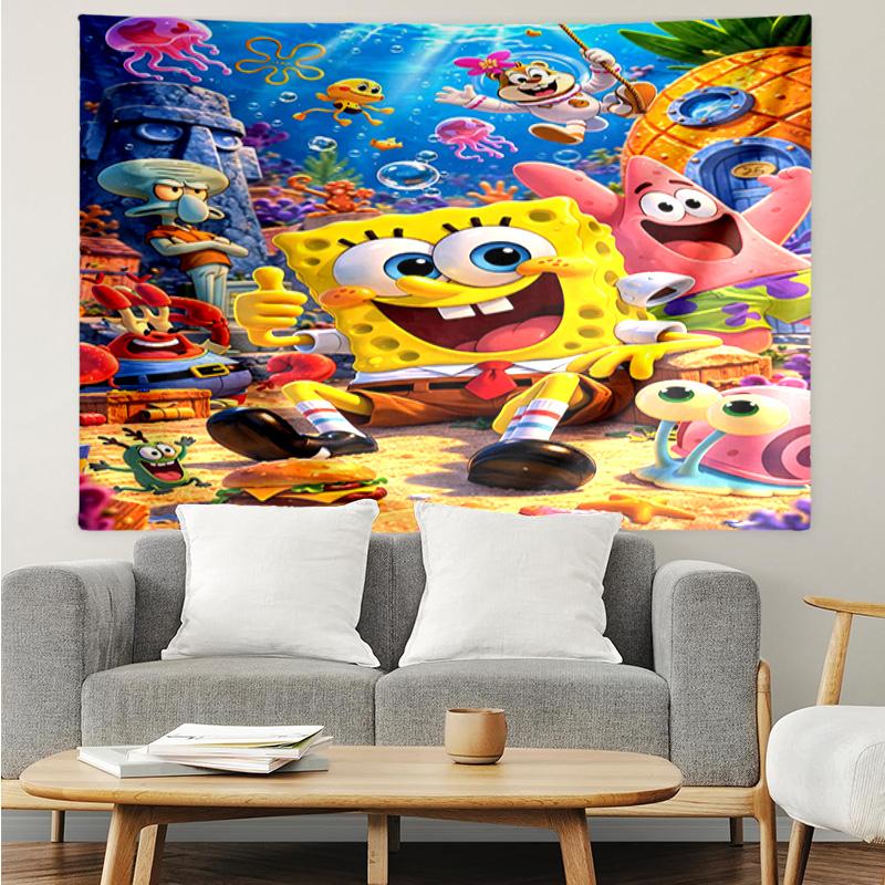 1PC bob And Friends Adventure Tapestry Accessories Playroom Tapestry, for Bedroom,Livingroom, dormitory Room Wall Decor Fan Birthday Gifts