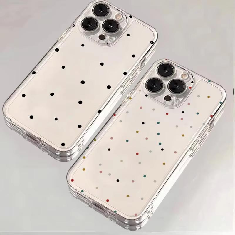 Прозрачный черный чехол для телефона с мелкими точками для Samsung Galaxy S21 S22 S23 S24 S25 Ultra Plus FE Note 20 Мягкий чехол