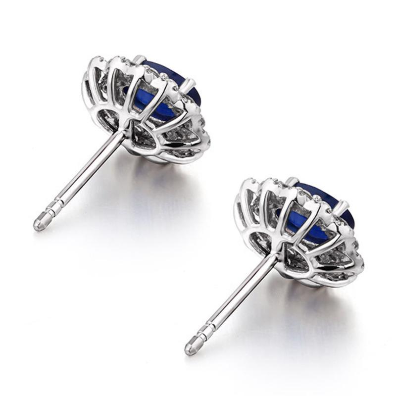 BELLA BOX Роскошный натуральный синий кулон с сокровищами, женский комплект, кольцо с цирконом, женские темпераментные серьги для женщин, комплект ювелирных изделий