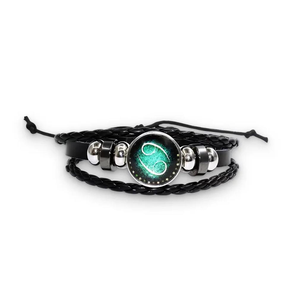 Luminous Twelve Constellation Bracelet Multi-layer Leather Bracelet For Men
