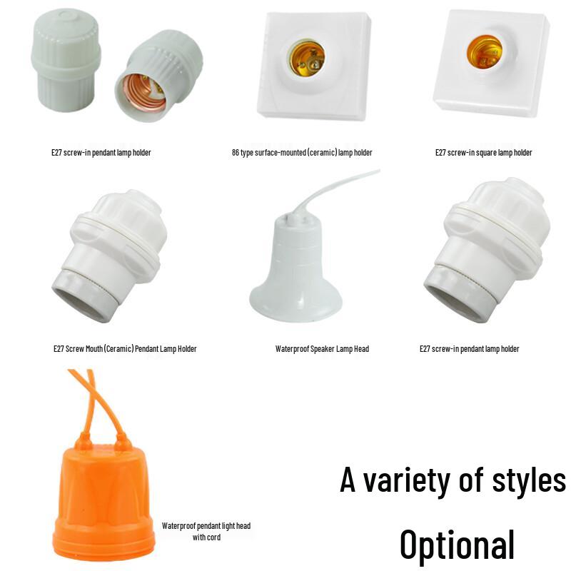 Surface-Mounted E27 Ceramic Lamp Socket