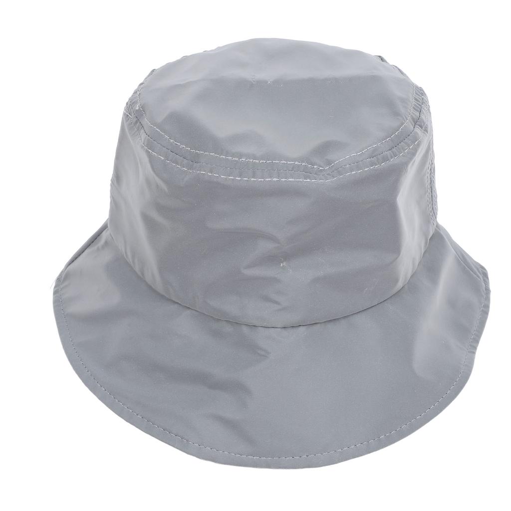 Reflective Hat Skin Friendly Breathable Stylish Cotton Bucket Hat for Women Men for Walking Running Cycling Party Silver Gray