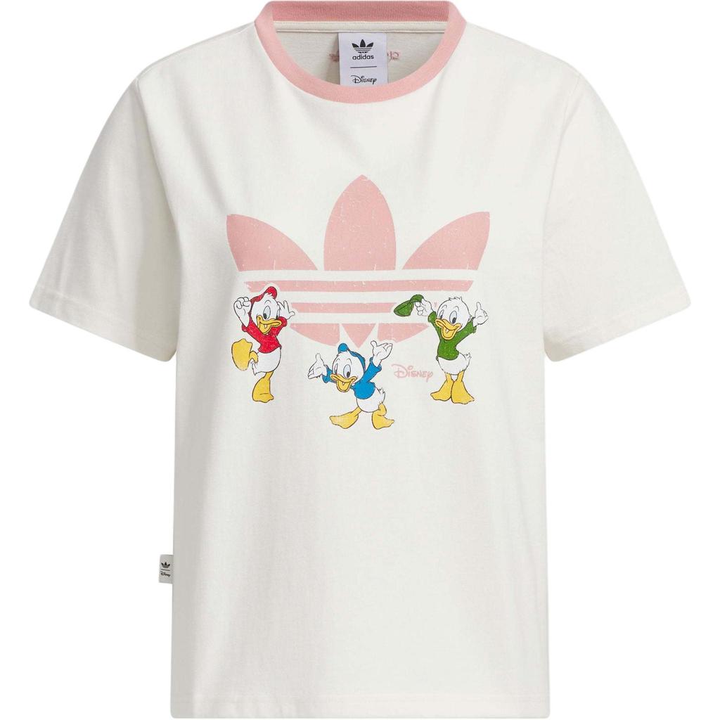 Adidas Спортивная футболка с коротким рукавом Disney Cotton Print, женские топы, белые JP1428