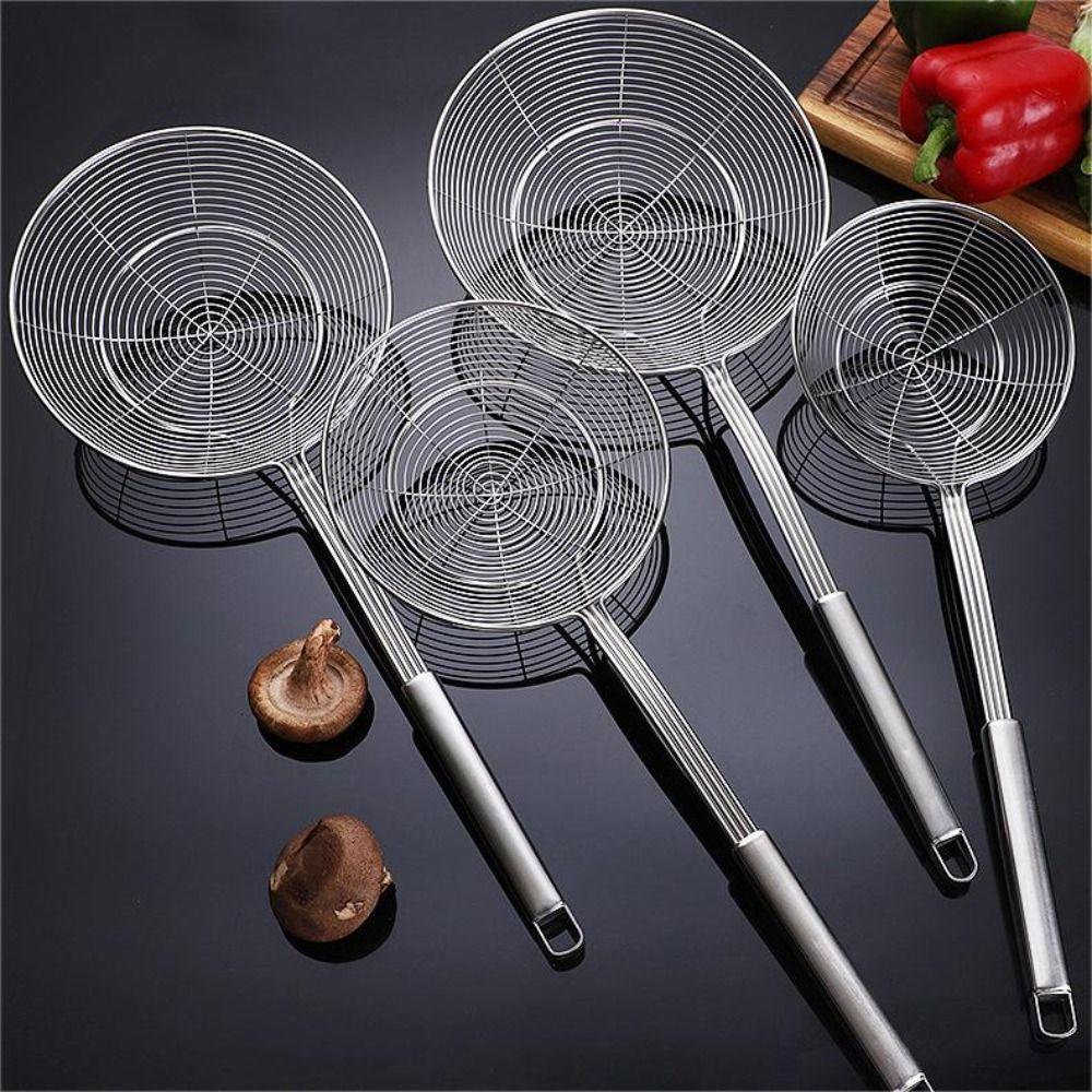 Large leakage hole Colander Stainless Steel Ladle Skimmer Spider Mesh Strainer  French Fries