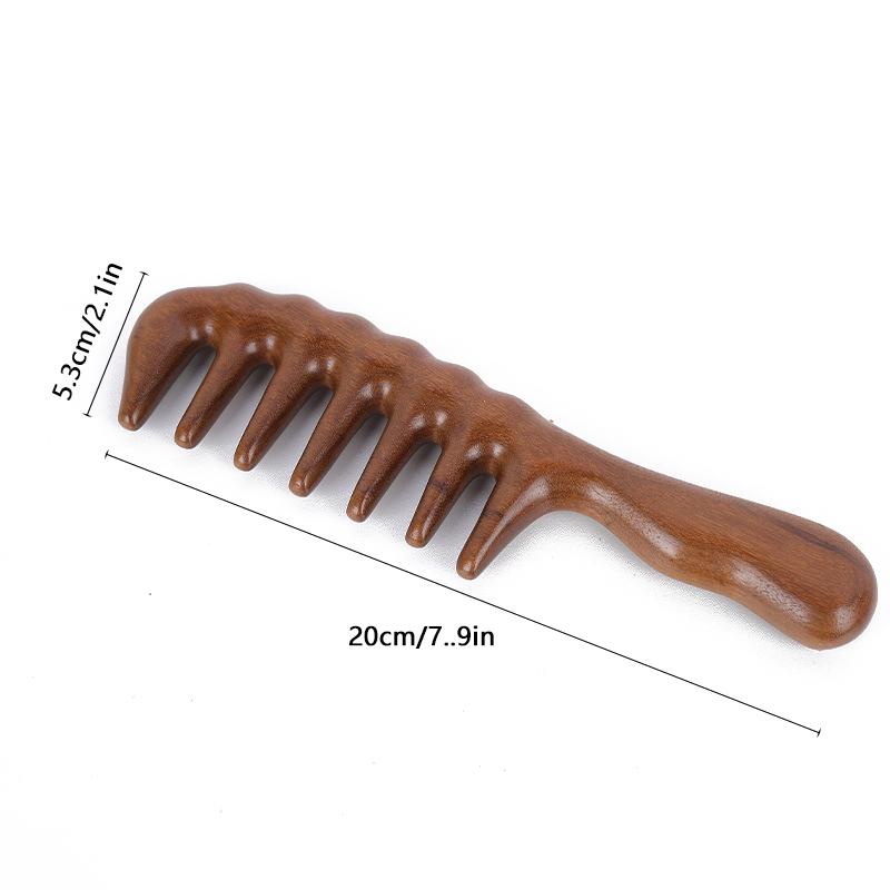 Natural Sandalwood Hair Combs Anti-Static Wooden Comb Massager Long Wide Tooth Detangle Sandalwood Comb Hair Care Household Gift