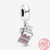 Подлинный 925 Серебряный Шарм Подходит Модный Браслет S925 Стерлингового Серебра Розовая Любовь Пишущая Машинка Шарм Diy Девушки Ювелирные Изделия Подвеска Подарок