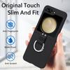 Case for Samsung Galaxy Z Flip 5, Slim Thin Hard PC Protective Phone Cover with Bling Ring Stand Shockproof Shell,Yellow