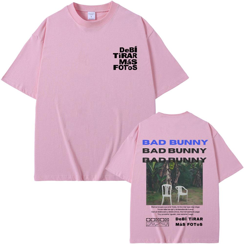 Знаменитая футболка для рэпера Bad Bunny DeBi TiRAR MaS FOToS DTMF Футболка Графика Унисекс Хлопковая футболка Унисекс Хип-хоп Ретро Мода