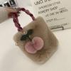 Fashion Women Handbags Winter Furry Ladies Soft Plush Clutch Purse Shoulder Bags Fashion Female Cherry Pendant Messenger Bag