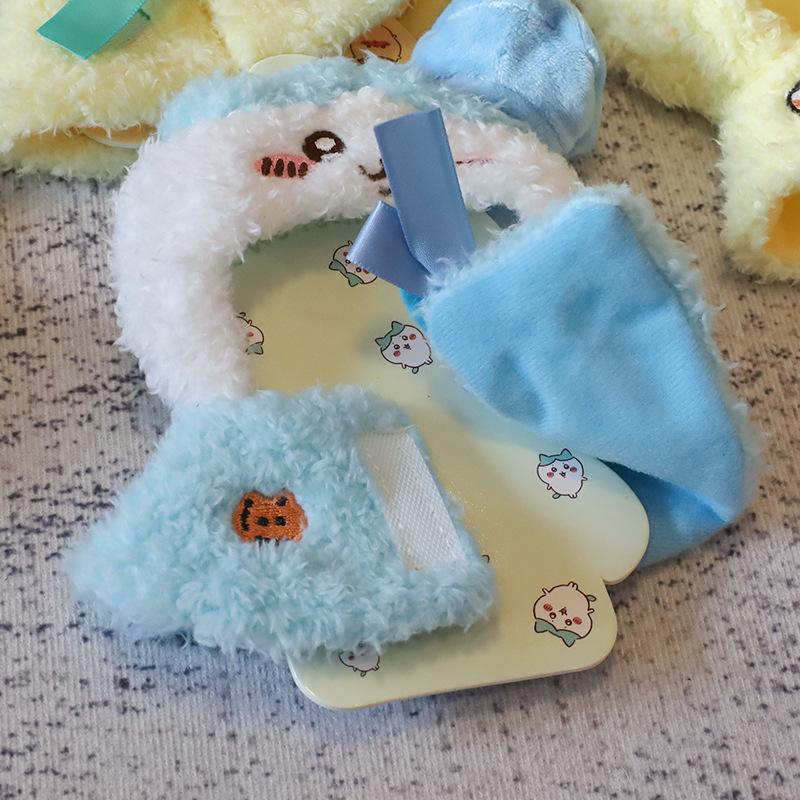 10-15 см кукольная одежда Kawaii Chiikawa Hachiware Usagi плюшевый плащ одежда милый кукольный головной убор мультяшная кукла украшение подвеска