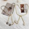 Versatile Black And White Metal Chain Waist Chain For Fashionable Outfits
