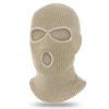 Winter Warm 3-hole Ear protection Embroidery White Knitted Full Face Mask Cover Cap Ski Mask Balaclava Pack for Men