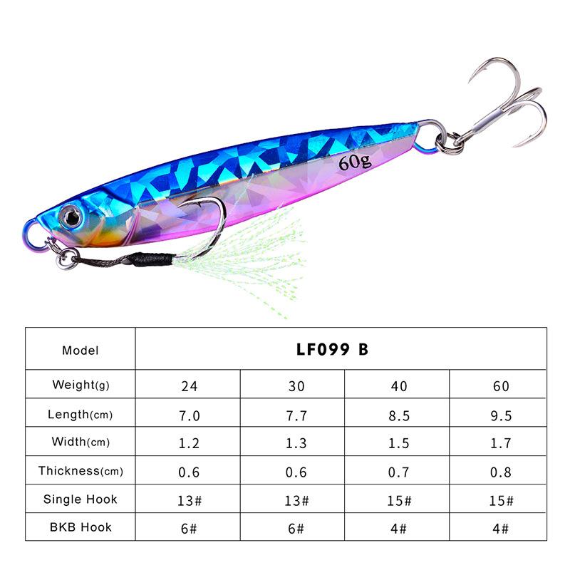 Lure Luminous Long Throw Lead Fish Metal Bait Sea Fishing Bionic False Bait Submerged Bait