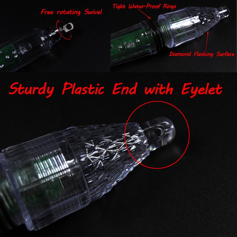 4pcs Underwater Fishing Lamp Fish Gathering Light Squid Fishing Lure Attracting Multiple Size Saltwater Night Fishing Tackle