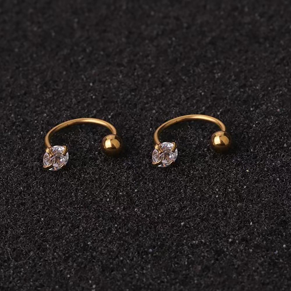 2 шт., серьги-гвоздики из нержавеющей стали со звездами и фианитами, женские серьги-гвоздики серебряного цвета, ювелирные изделия для пирсинга козелка хряща