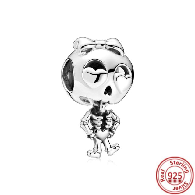 925 Silver Animal Character Love Series Clip Beads Pendant Fit Original  Charm Accessories Bracelet for Women DIY Jewelry