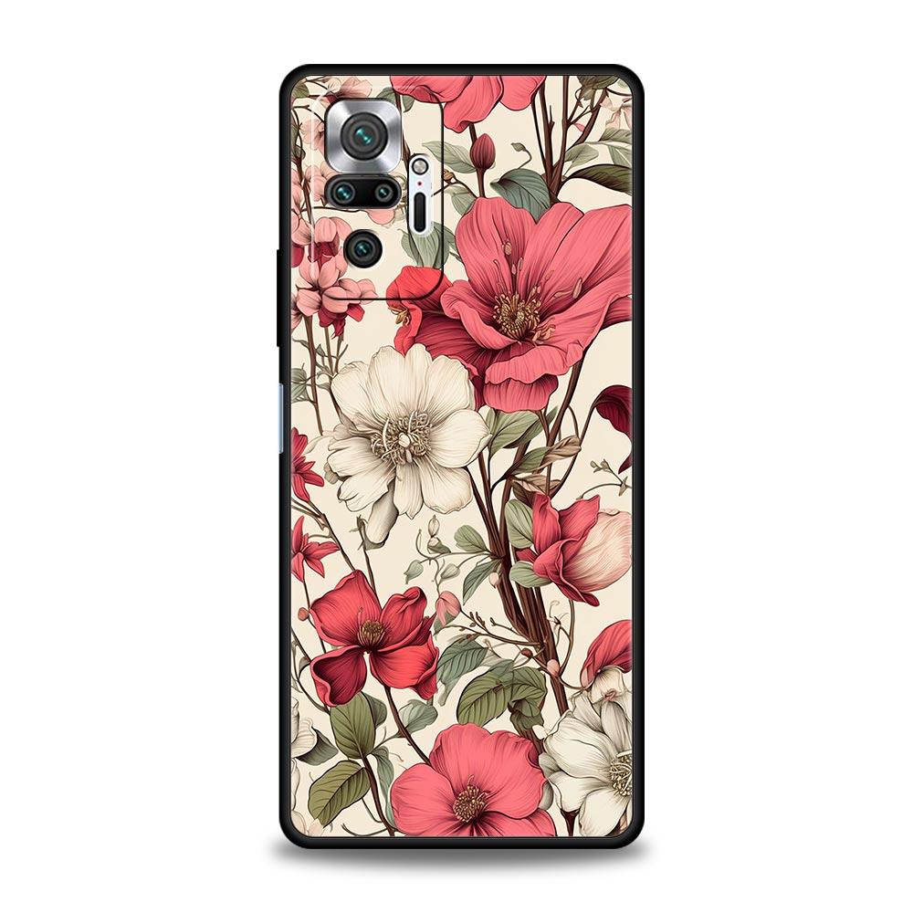 Oil Painting Flowers Pattern Design Phone Case Cover for Redmi 14C 10C Note 15 14 13 12 10 11 K40 Pro Plus 5G Soft TPU Shell
