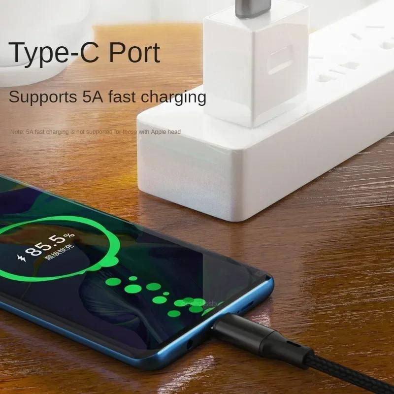 Кабель передачи данных USB-USB C, кабель быстрой зарядки типа C, Y-разветвитель, 5 А, провод для быстрой зарядки для Samsung, Huawei, Xiaomi, шнур для зарядки телефонов